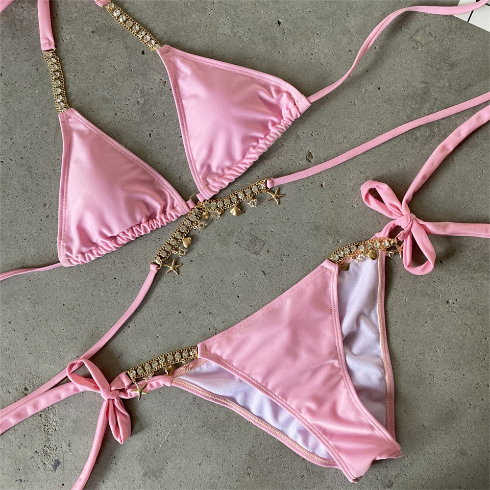 Conjunto de bikini estilo bralette joya