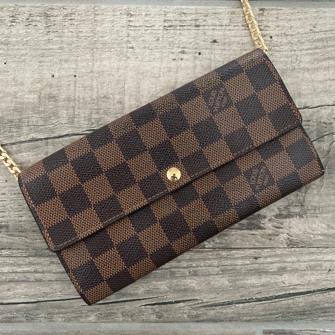 Auténtica cartera Louis Vuitton Damier Ebene Canvas Portefeuile Sarah