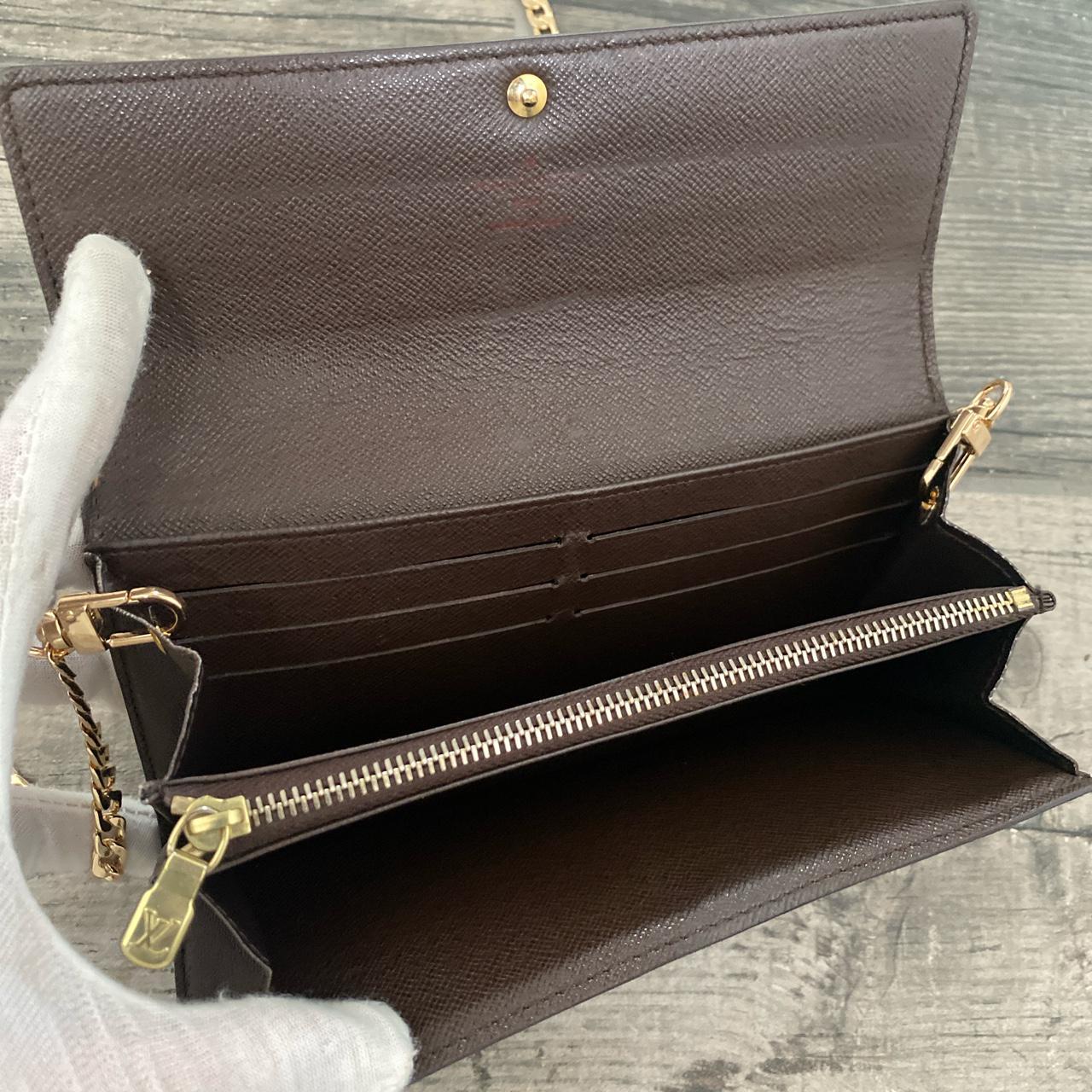 Auténtica cartera Louis Vuitton Damier Ebene Canvas Portefeuile Sarah